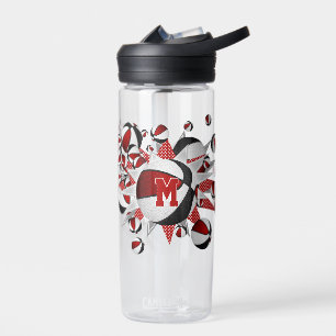 Bouteille D'eau rouge noir basketballs stars filles monogrammed