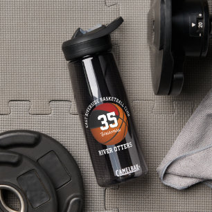 Bouteille D'eau Rouge noir équipe de basket couleurs nom du club