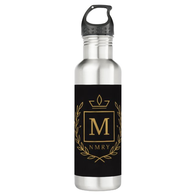 Bouteille D'eau "Royal NMKY Emblem – Monogram M Crest Design" (Devant)