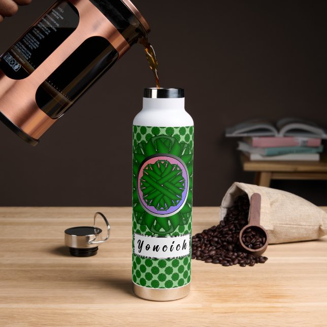 Bouteille D'eau Ruban de fleurs vert émeraude par Kenneth Yoncich (Gym)