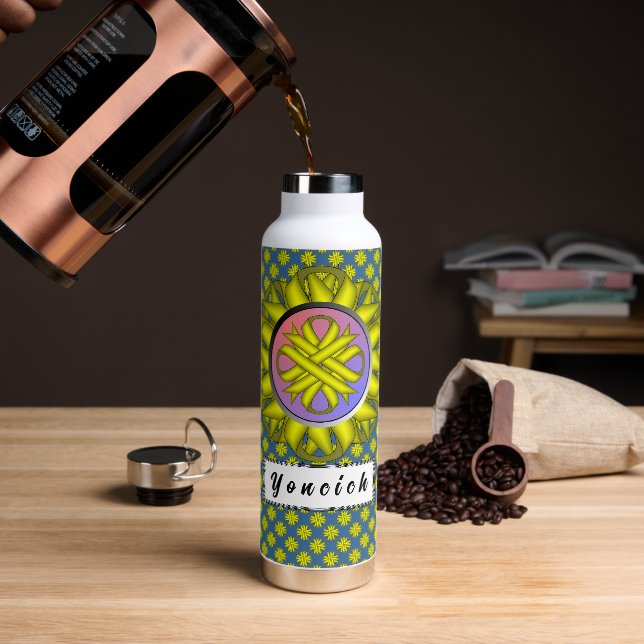 Bouteille D'eau Ruban de trèfle jaune par Kenneth Yoncich (Gym)