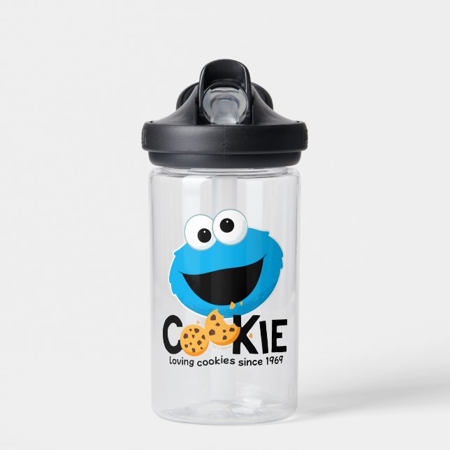 Bouteille D'eau Rue Sésame | Cookie Monster Lookies (Avant)