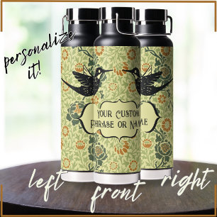 Bouteille D'eau Russe Art Nouveau Floral Grunge Hummingbird
