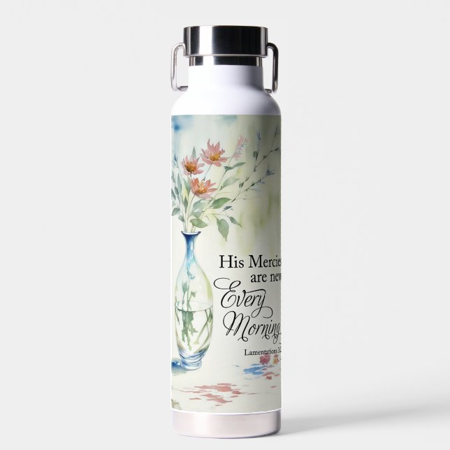 Bouteille D'eau Sa miséricorde est nouvelle chaque matin (Avant)
