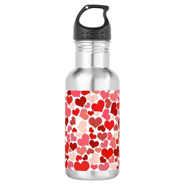 Bouteille D'eau Saint-Valentin coeurs motif (Devant)