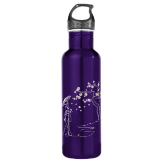 Bouteille D'eau Sakura Elegance : Kimono Woman Water Bottle
