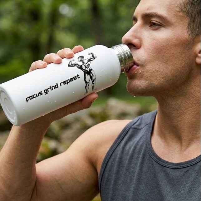Bouteille D'eau Salle de sport Focus Grind Repeat (Créateur téléchargé)