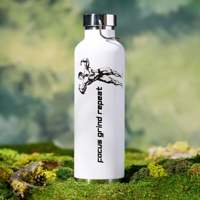 Bouteille D'eau Salle de sport Focus Grind Repeat (Extérieur (pivotée))