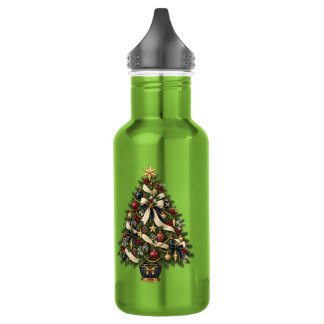 Bouteille D'eau Sapin de Noël Élégant Personnalisé