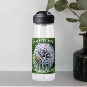 Bouteille D'eau Sauvez les abeilles Globe Thistle Floral