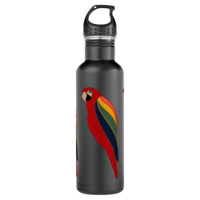 Bouteille D'eau Scarlet Macaw on Water Bottle (Devant)