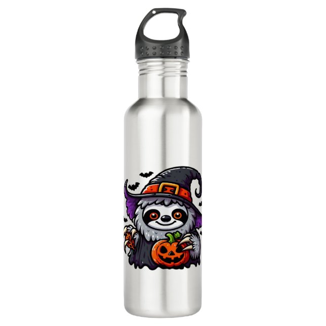 Bouteille D'eau Scary Halloween Sloth Witch Costume Casquette Mer  (Devant)