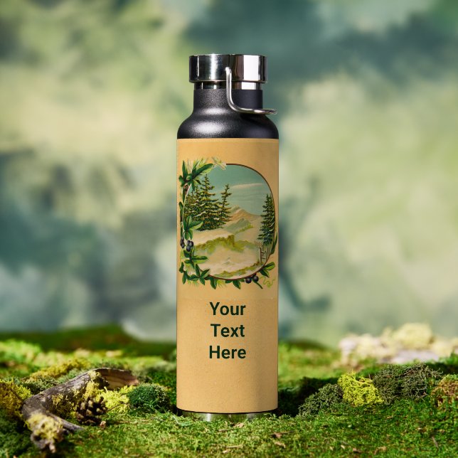 Bouteille D'eau Scène de montagne rustique (Extérieur (pivotée))
