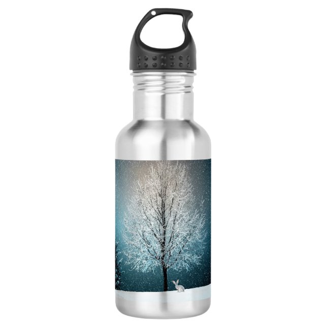 Bouteille D'eau Scène hivernale (Devant)