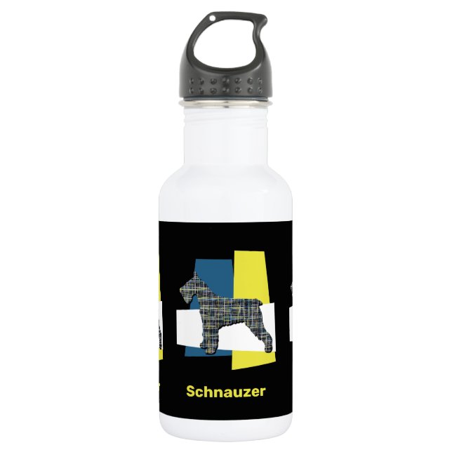 Bouteille D'eau Schnauzer Chien pour animaux de compagnie Silhouet (Devant)