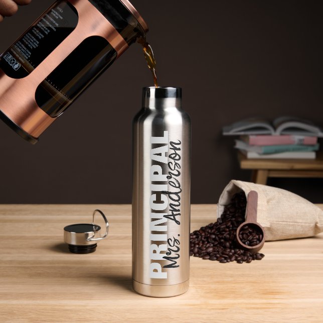 Bouteille D'eau Script de nom du principal personnalisé (Gym)