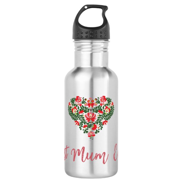 Bouteille D'eau Script personnalisé de la meilleure maman jamais (Devant)