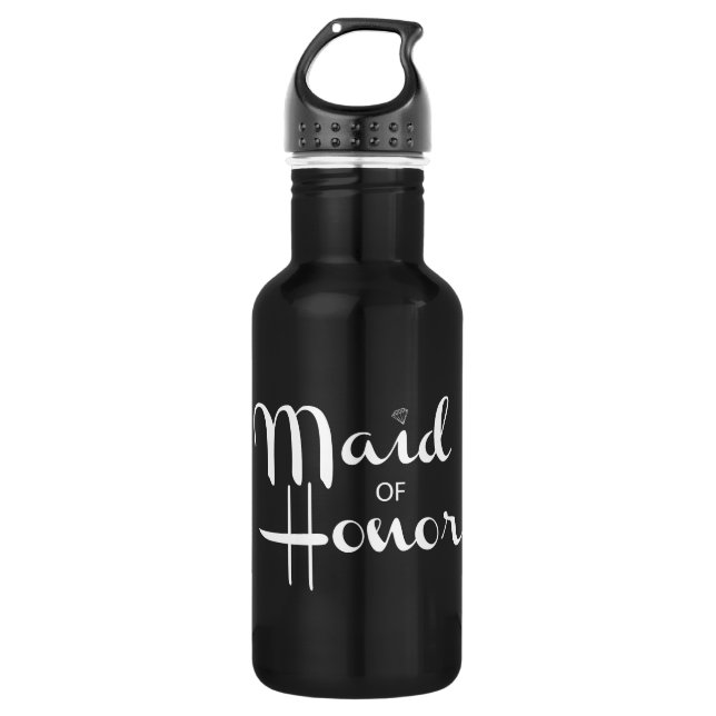 Bouteille D'eau Script rétro de la servante d'honneur (Devant)