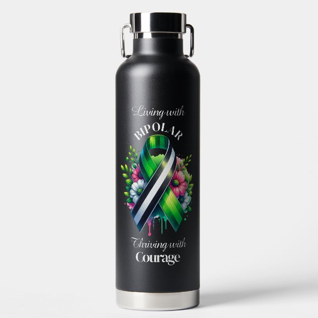 Bouteille D'eau Sensibilisation à la bipolarité | S'épanouir avec  (Avant)