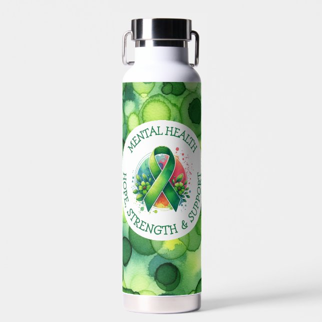Bouteille D'eau Sensibilisation à la santé mentale - Soutien Force (Avant)