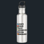 Bouteille D'eau sensibilisation sur l'autisme Acrostique mignon po<br><div class="desc">Un beau poème acrostique pour l'autisme. Toujours Unique Vraiment Intéressant Spécial Mémorable. De grands attributs positifs d'être autiste pour vous montrer sont fiers d'être sur le spectre. Les acronymes sont si cool.</div>