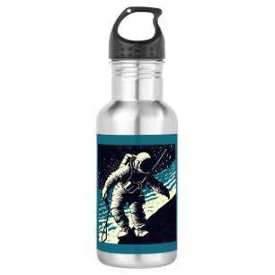 Bouteille D'eau SF - Astronaut sur Spacewalk Woodcut 2