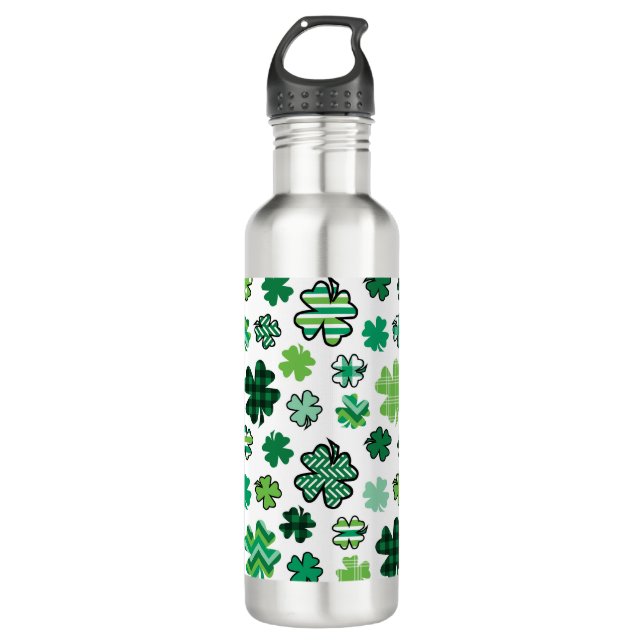 Bouteille D'eau Shamrocks Motifs verts irlandais (Devant)