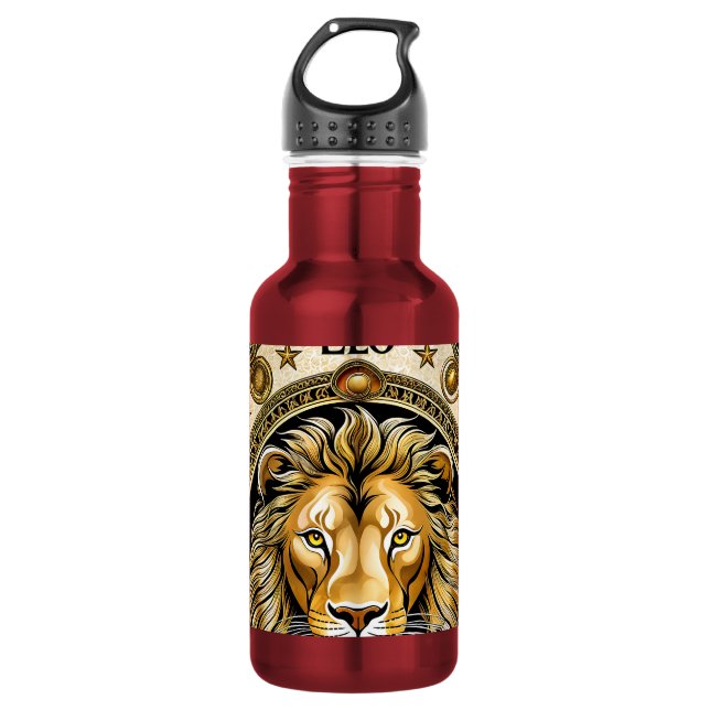 Bouteille D'eau signe astrologique Lion (Devant)
