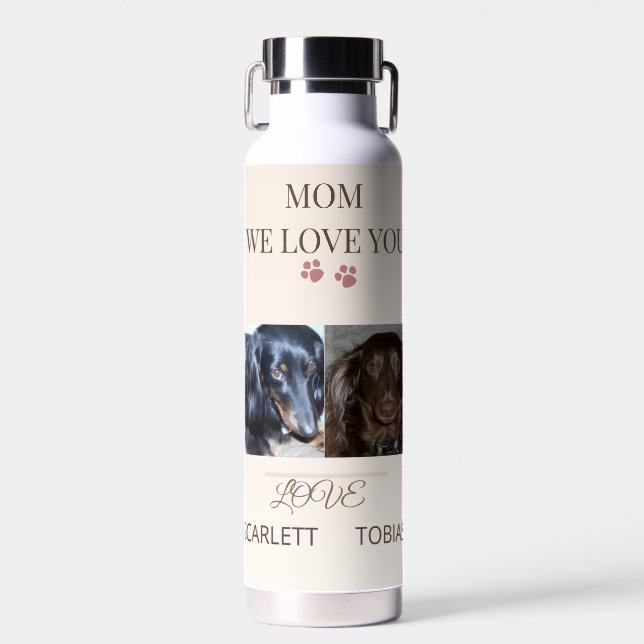 Bouteille D'eau Signe d'amour de deux pattes (Avant)