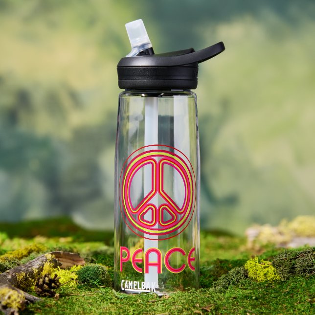 Bouteille D'eau Signe de paix psychédélique Etro graphique linéair (En extérieur (pivotée))