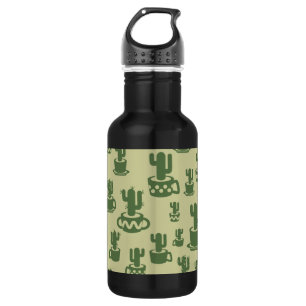 Bouteille D'eau Silhouette de cactus succulent en tasses et pots