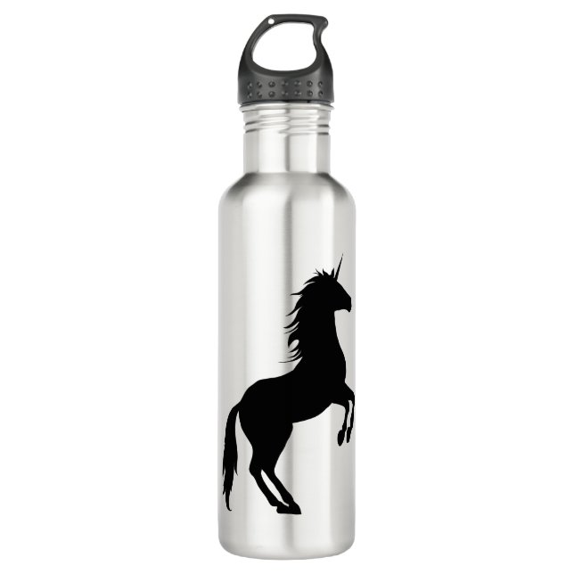 Bouteille D'eau Silhouette de licorne (Devant)