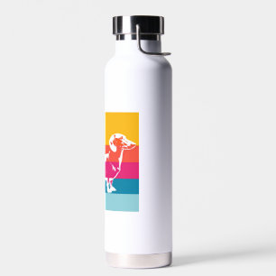Bouteille D'eau Silhouette de teckel rétro – Art canin pop coloré