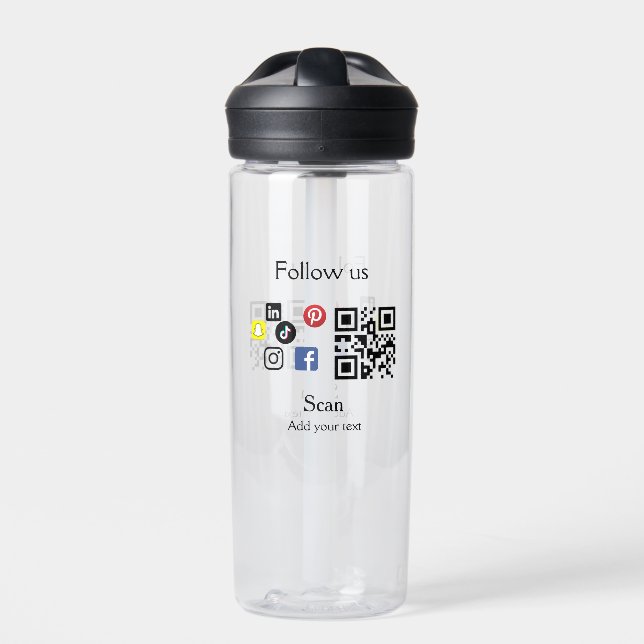 Bouteille D'eau Simple business company website barcode QR code (Extérieur)
