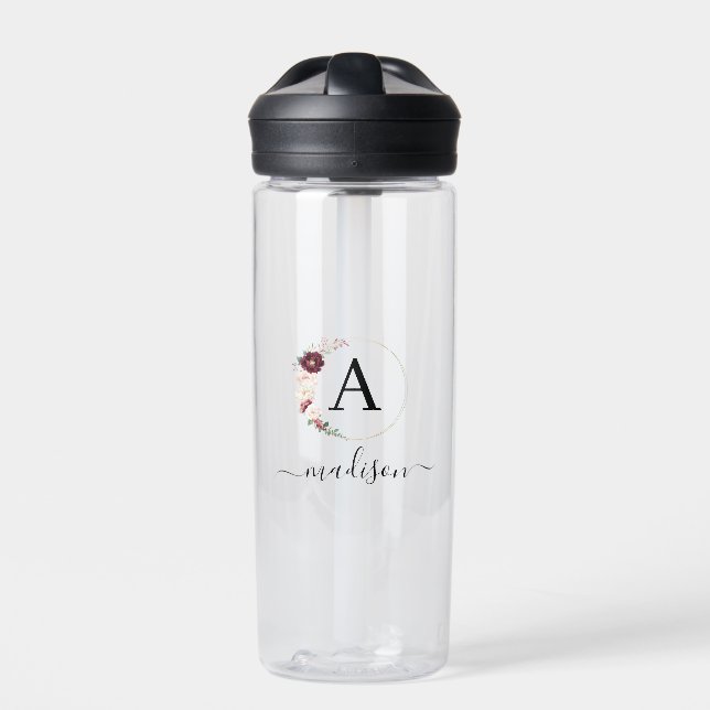 Bouteille D'eau Simple, élégant, monogramme (Extérieur)