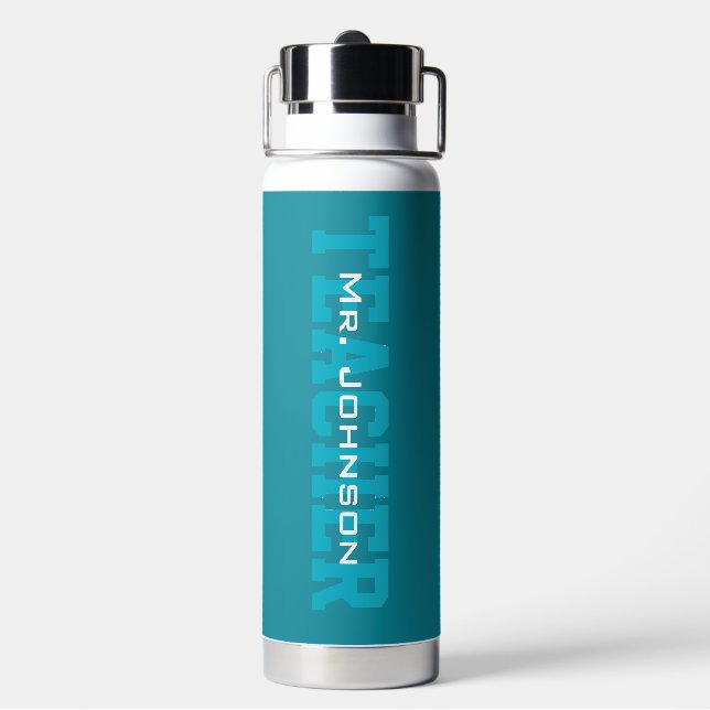 Bouteille D'eau Simple Moderne Professeur Bleu (Arrière)