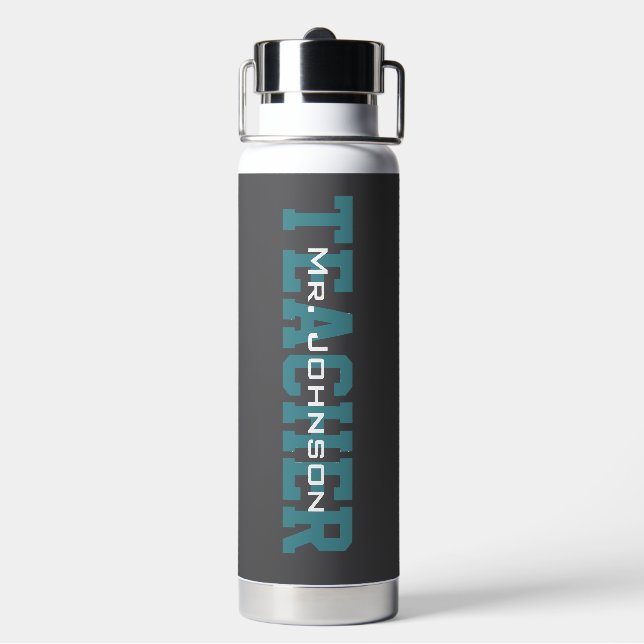Bouteille D'eau Simple Moderne Professeur Gris (Arrière)