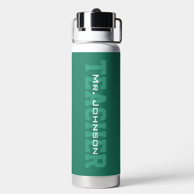 Bouteille D'eau Simple Moderne Professeur Vert (Arrière)