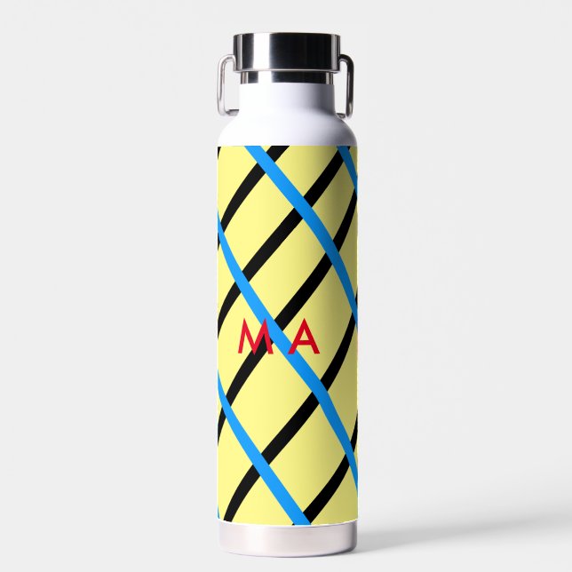 Bouteille D'eau Simple monogramme ajouter votre nom lettre man min (Avant)