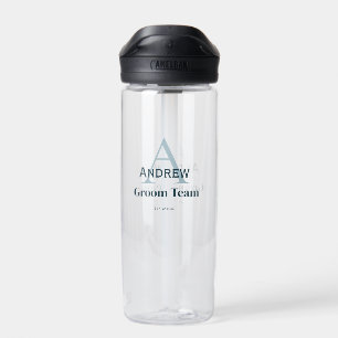 Bouteille D'eau simple monogramme personnalisé groomsmen