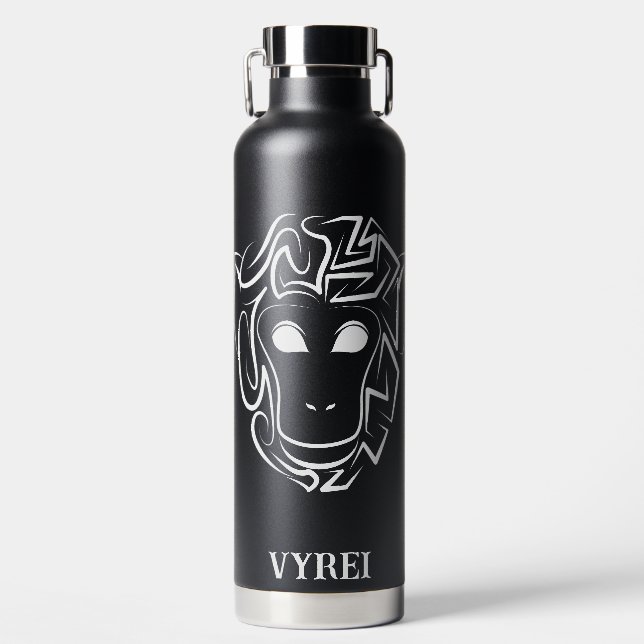 Bouteille D'eau Singe tribal noir et blanc (Avant)