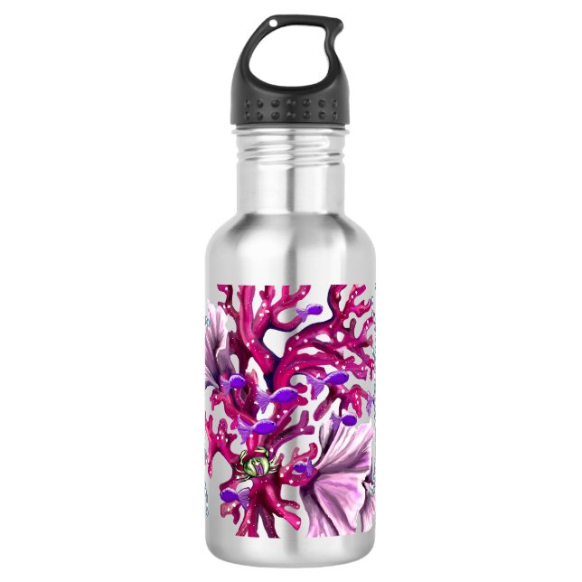 Bouteille D'eau Sirène de l'océan violet (Devant)