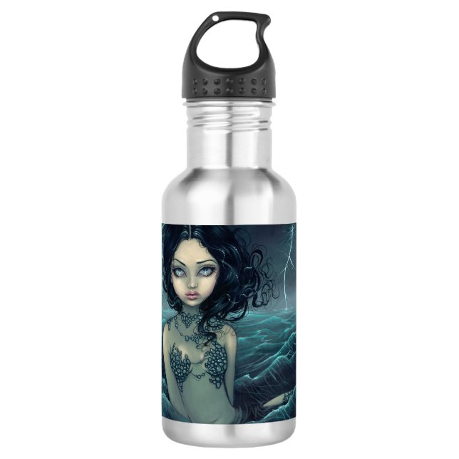 Bouteille D'eau Sirène gothique de tempête de mer (Devant)