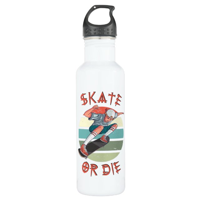 Bouteille D'eau Skate ou die Skateboarder Garçon (Devant)