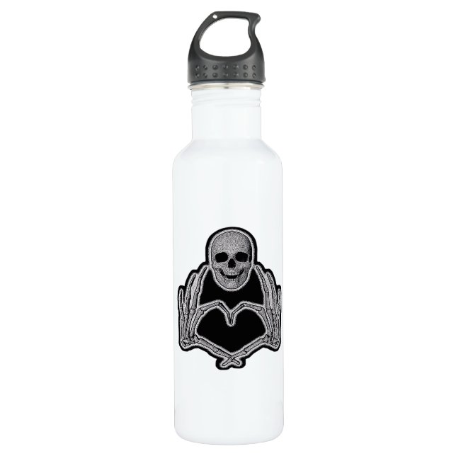 Bouteille D'eau Skeleton Heart Hands Classic (Devant)