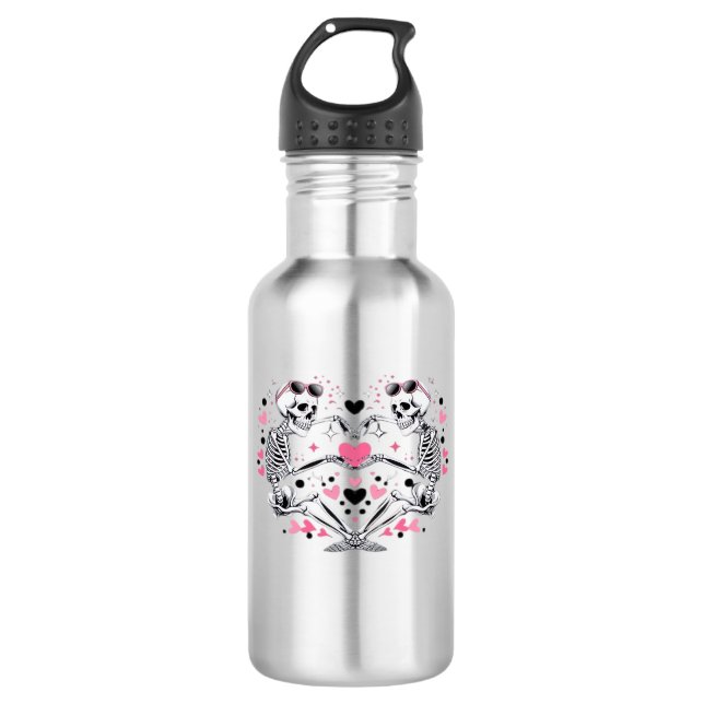 Bouteille D'eau Skeleton Heart Mains Classique Viral (Devant)