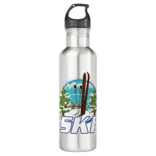 Bouteille D'eau Ski, logo d'affiche de ski.