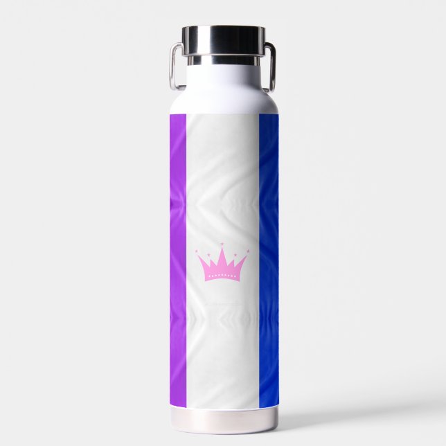 Bouteille D'eau SlipperyJoe drague drapeau de fierté violet blanc  (Avant)