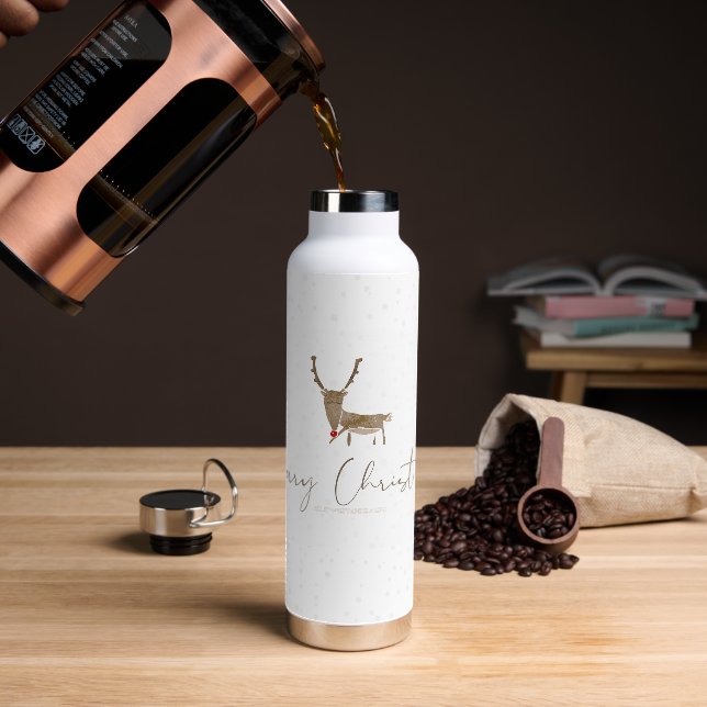 Bouteille D'eau SlipperyJoe Joyeux rennes de Noël renne rouge nez (Gym)