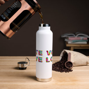 Bouteille D'eau SlipperyJoe vote amour égalité fourrure de couleur